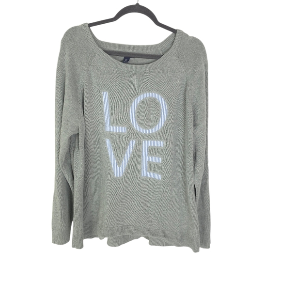 Gap Factory Pull Over Crew Neck "LOVE" sweater Size XL - Picture 2 of 5
